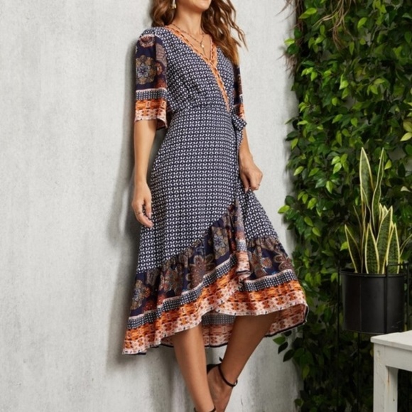 Suzanne Betro Hi-Low wrap dress - Picture 2 of 16